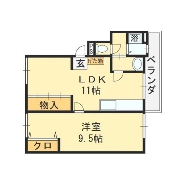 伊藤マンション(1LDK/2階)の間取り写真
