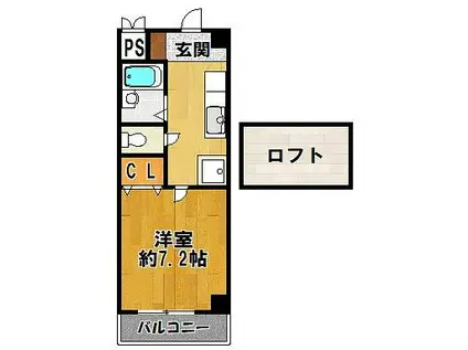 コラールI番館(1K/3階)の間取り写真