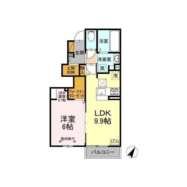 SOLARIE MIDORINO V(1LDK/1階)の間取り写真