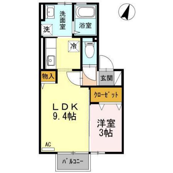 レガーロ町村(1LDK/1階)の間取り写真