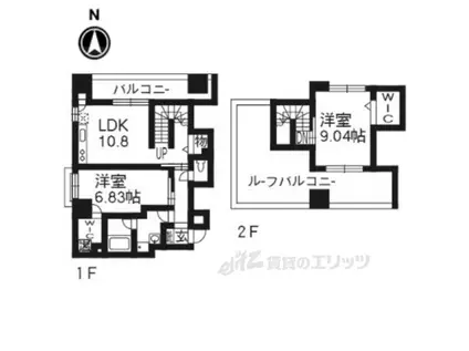 サウスウエスト(2LDK/7階)の間取り写真