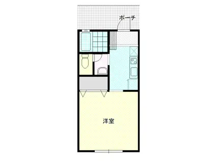 カーサアイ 向原(1K/1階)の間取り写真