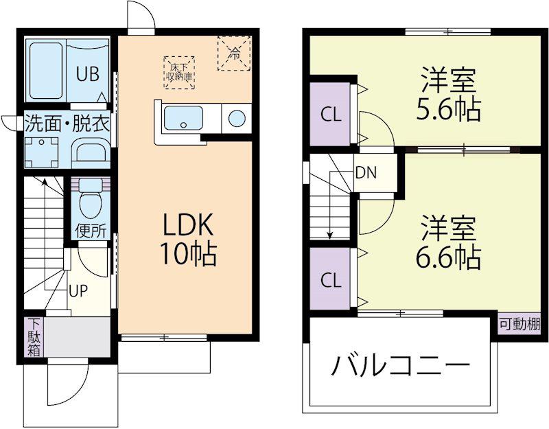 T-RAPAB(2LDK/1階)の間取り写真