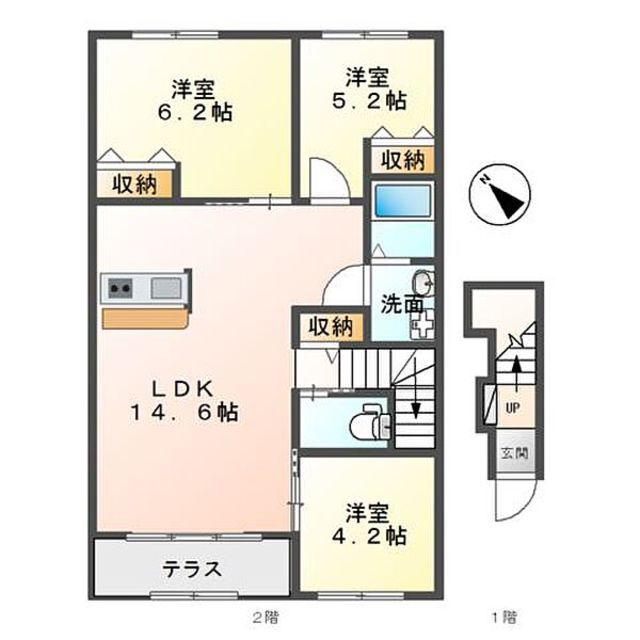 EXCEL・I弐番館(3LDK/2階)の間取り写真