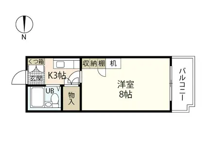 藤崎ビルⅢ(1K/4階)の間取り写真