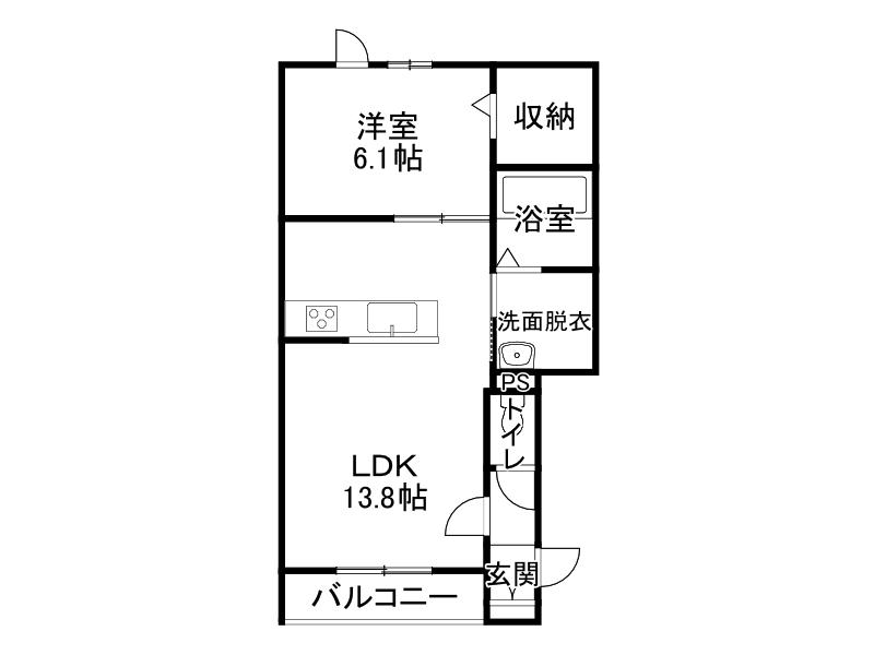 ONESELF(1LDK/3階)の間取り写真