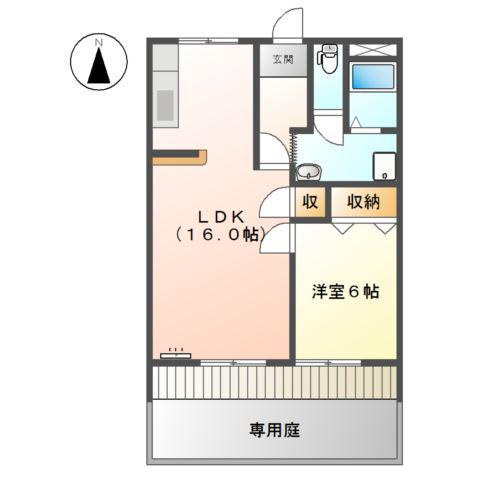 ファイン梅森(1LDK/1階)の間取り写真