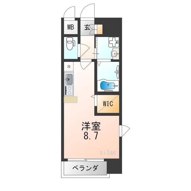 ONLYONE川西中央I(ワンルーム/10階)の間取り写真