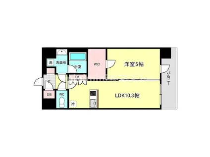 スプランディッド弁天町ウエスト(1LDK/5階)の間取り写真