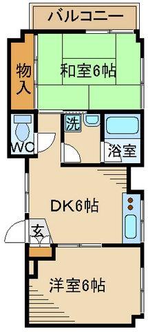 アルカサール(2DK/3階)の間取り写真