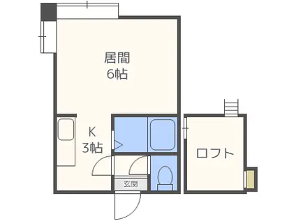 ロワジール麻生(1K/3階)の間取り写真