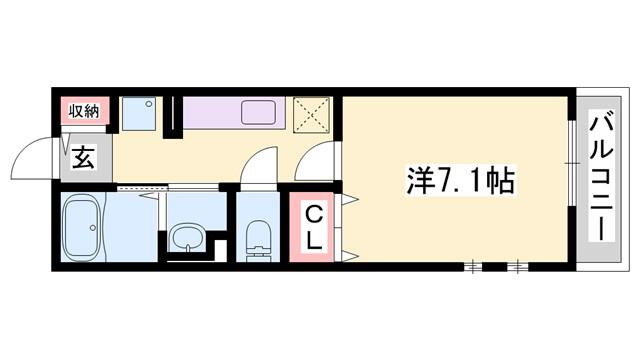 サニーコート(1K/2階)の間取り写真