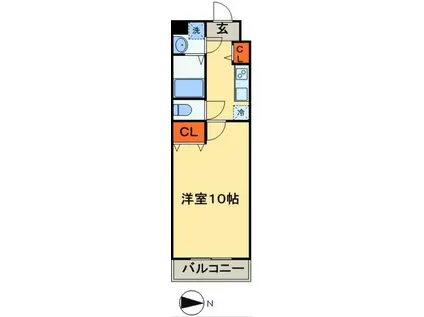 TSKコート(1K/2階)の間取り写真
