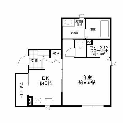 杉山荘(1DK/2階)の間取り写真