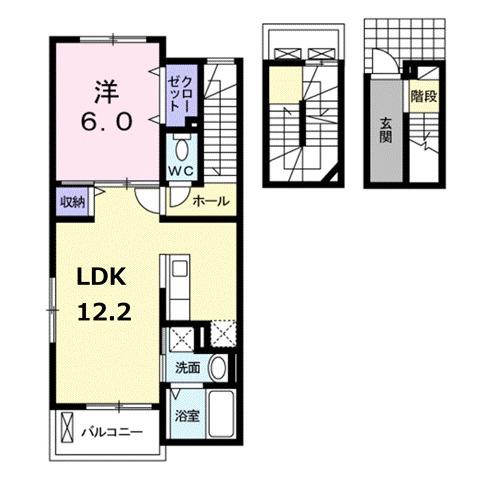 メゾン アヴァンティ(1LDK/3階)の間取り写真