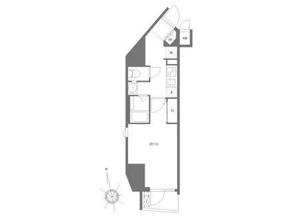 ハーモニーレジデンス東京シティゲート(1K/10階)の間取り写真