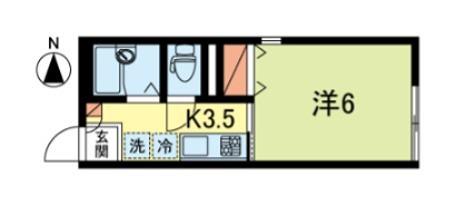 サニーテラス(1K/1階)の間取り写真