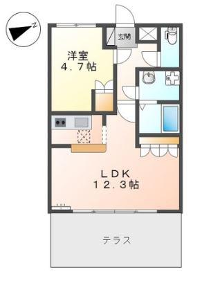 LEGACY GARDEN 壱番館(1LDK/1階)の間取り写真