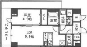 メゾン材木町(1LDK/5階)の間取り写真