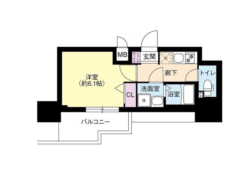 DIMUS新大阪(1K/7階)の間取り写真