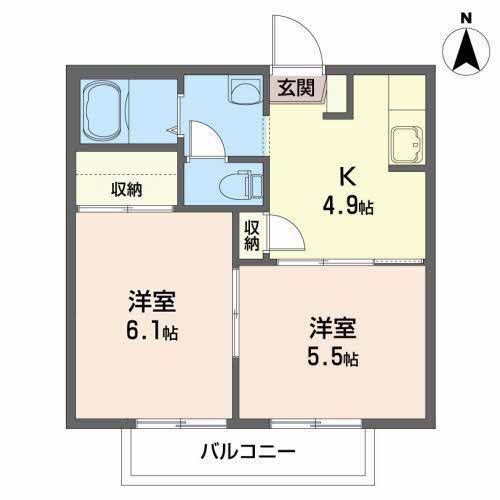 シャーメゾン矢巾 E(2K/2階)の間取り写真