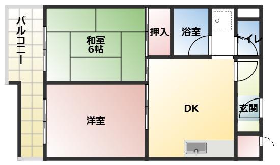 第三東ビル(2DK/2階)の間取り写真