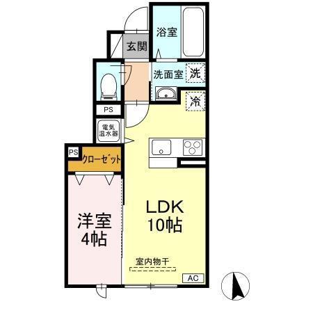 ブリーズD(1LDK/1階)の間取り写真