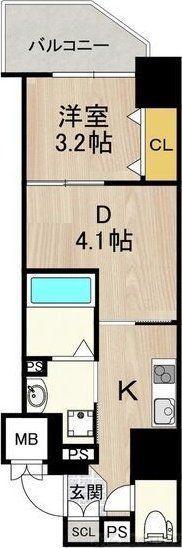 ARTIZA新大阪D.C(1DK/8階)の間取り写真