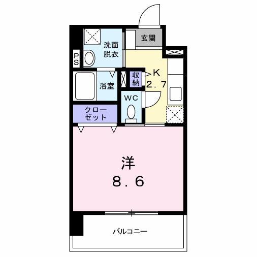 グラーツィア畠中(1K/5階)の間取り写真