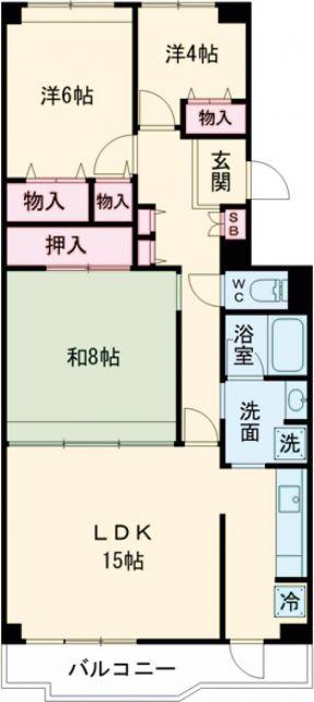マンハイム奈良(3LDK/1階)の間取り写真