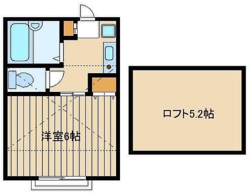 メイプルハウス(1K/2階)の間取り写真