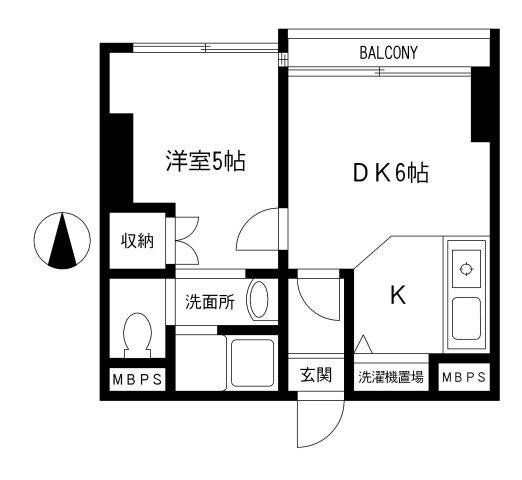 ウィンコート神楽坂(1DK/3階)の間取り写真