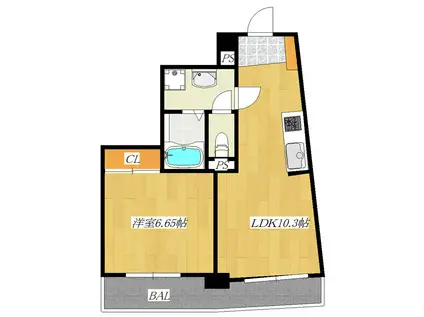 ヴェージュサフィール(1LDK/6階)の間取り写真