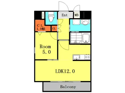 コルニオーロ尾ノ上(1LDK/6階)の間取り写真