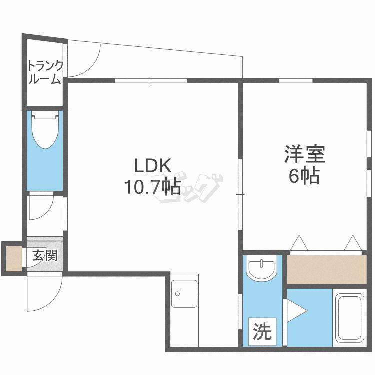 ズッケローゾ(1LDK/2階)の間取り写真