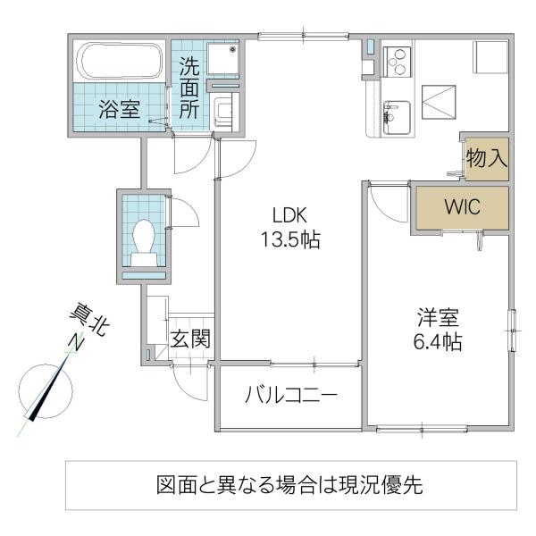 サンライズ・MITO B(1LDK/1階)の間取り写真