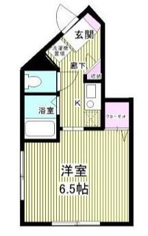 サザンフロント草加(1K/1階)の間取り写真