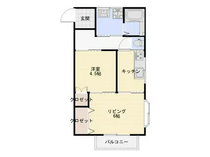 太平コーポ(2K/2階)の間取り写真