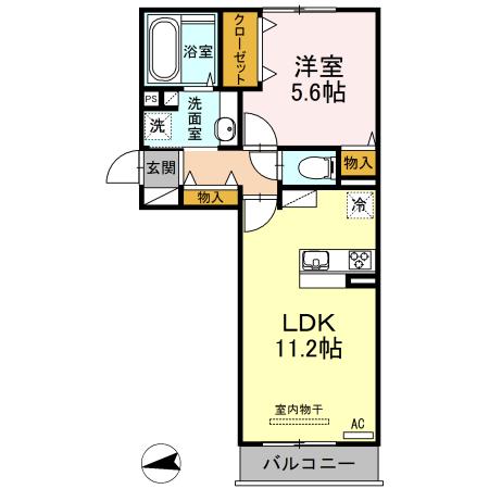 LSY 58(1LDK/3階)の間取り写真