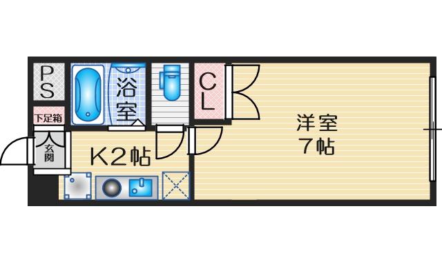 ロイヤル江坂(1K/4階)の間取り写真
