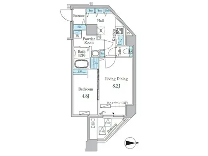 URBAN PARK入谷(1LDK/11階)の間取り写真