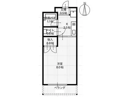 ニューシティHIYON(1K/2階)の間取り写真