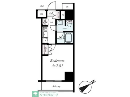 ARCOBALENOKAWASAKI(1K/13階)の間取り写真