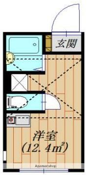 ECOLE(ワンルーム/2階)の間取り写真