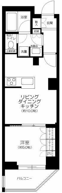 オープンレジデンシア中野坂上テラス(1LDK/4階)の間取り写真