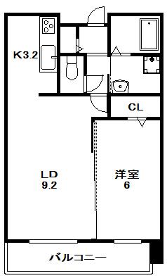 グランコート山鼻(1LDK/8階)の間取り写真