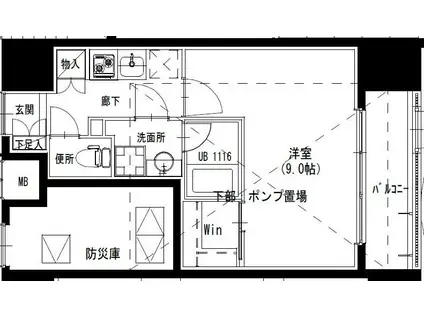 S-RESIDENCE曳舟(1K/1階)の間取り写真
