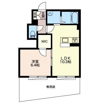 シュトラール(1LDK/1階)の間取り写真
