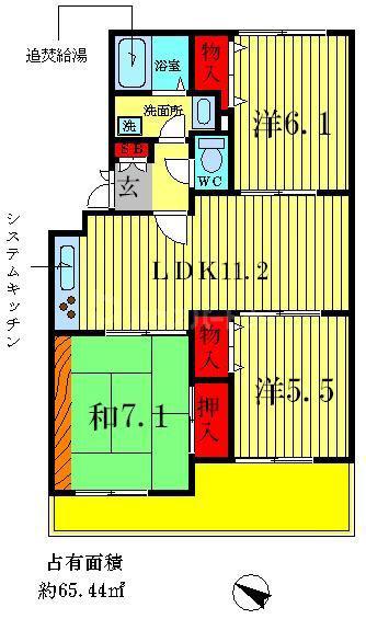 サンフィールド松戸(3LDK/2階)の間取り写真