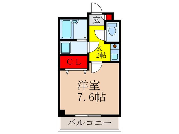 クローリス(1K/5階)の間取り写真